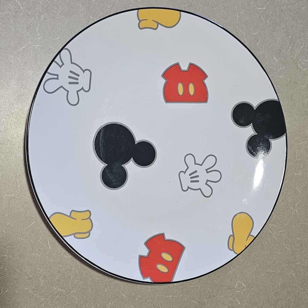 Mickey Mouse Icon "Best of Mickey" Ceramic Plate - White, Black, Red, Yellow